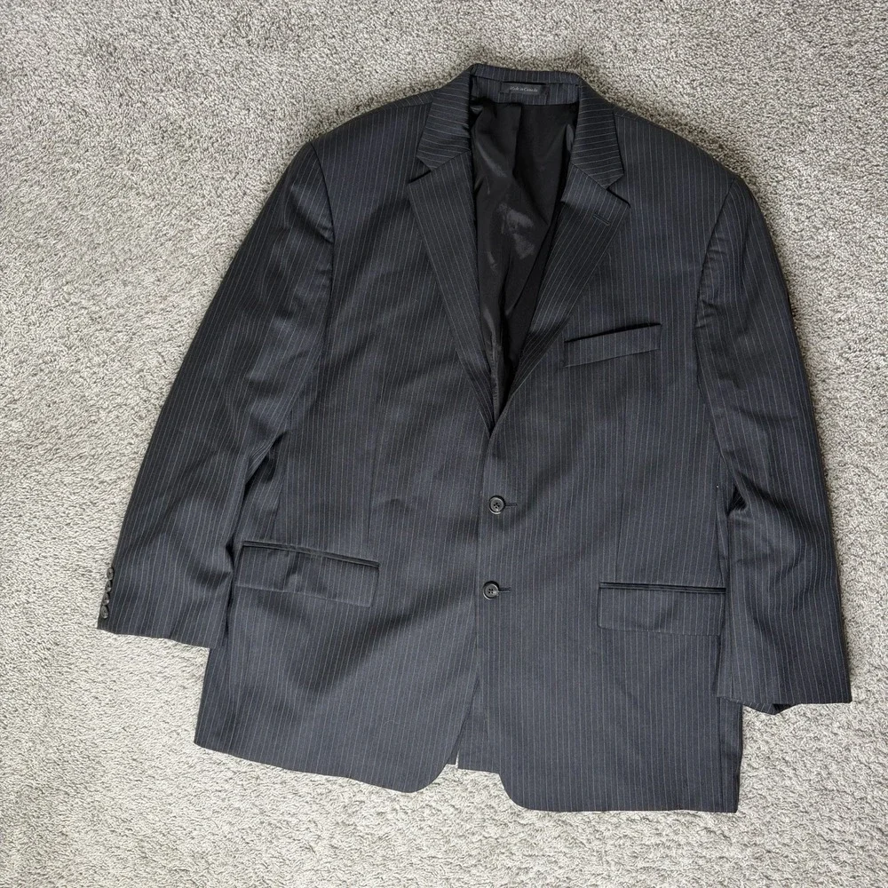 Lauren Ralph Lauren Suit Mens 46R‎ Gray Pinstripe 2 Button 100% Wool
